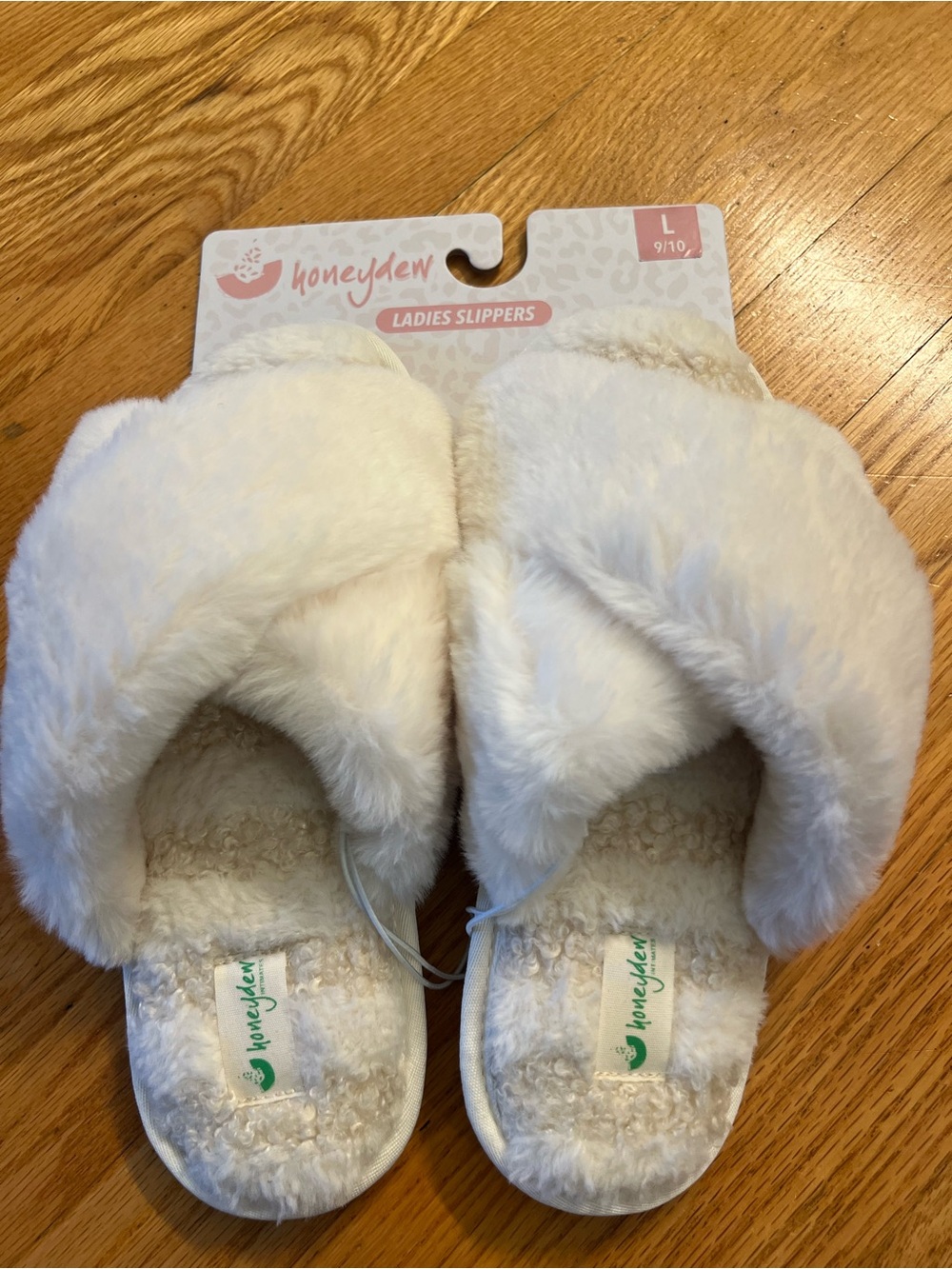 Honeydew Intimates Cream Fuzzy Slide Slippers